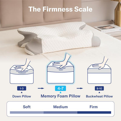 Ergonomic Cervical Pillow, Odorless Memory Foam for Cozy Sleep