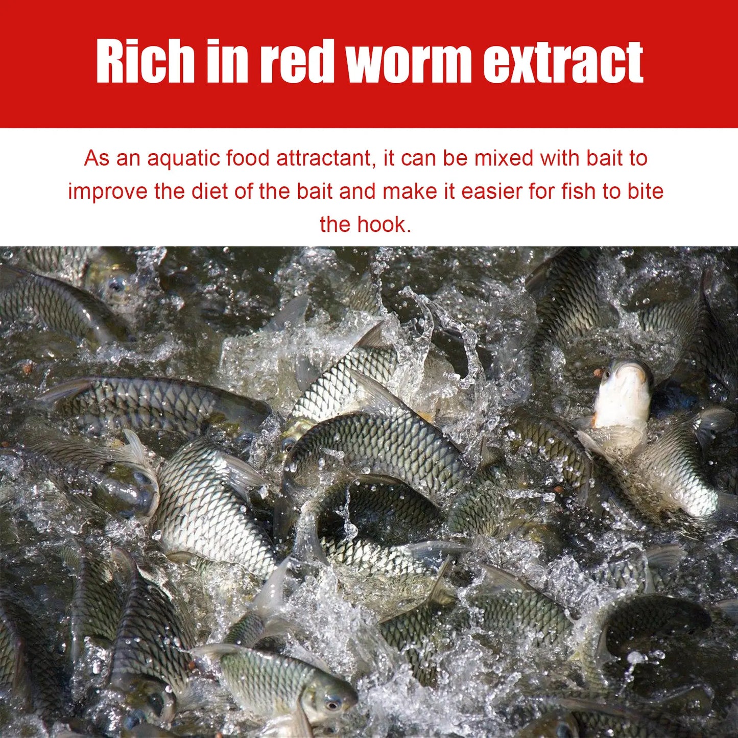 Bloodworm Fish Attractant, Concentrated Scent Bait Additive, Bite Stimulant Fishing Equipment for Bass, Trout