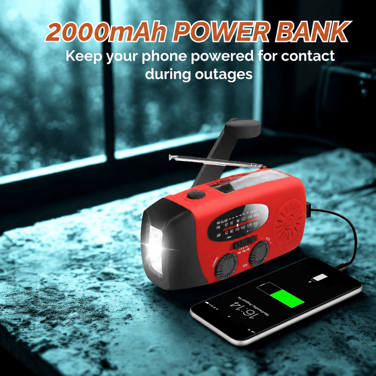 🏕️Portable multifunctional AM radio flashlight