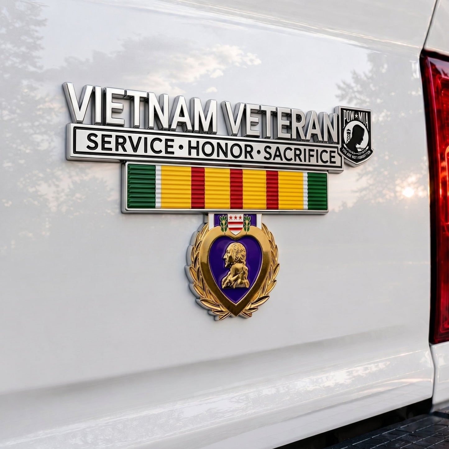 🎖️Vietnam-Era Veteran Tribute Car Emblem – Commemorative Metal Auto Badge for Honor & Remembrance