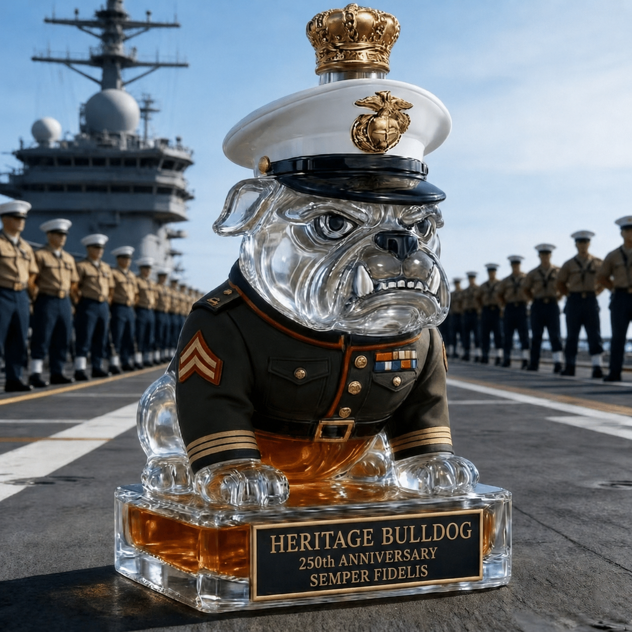 👑 Heritage Bulldog Glass Decanter for Bar Display