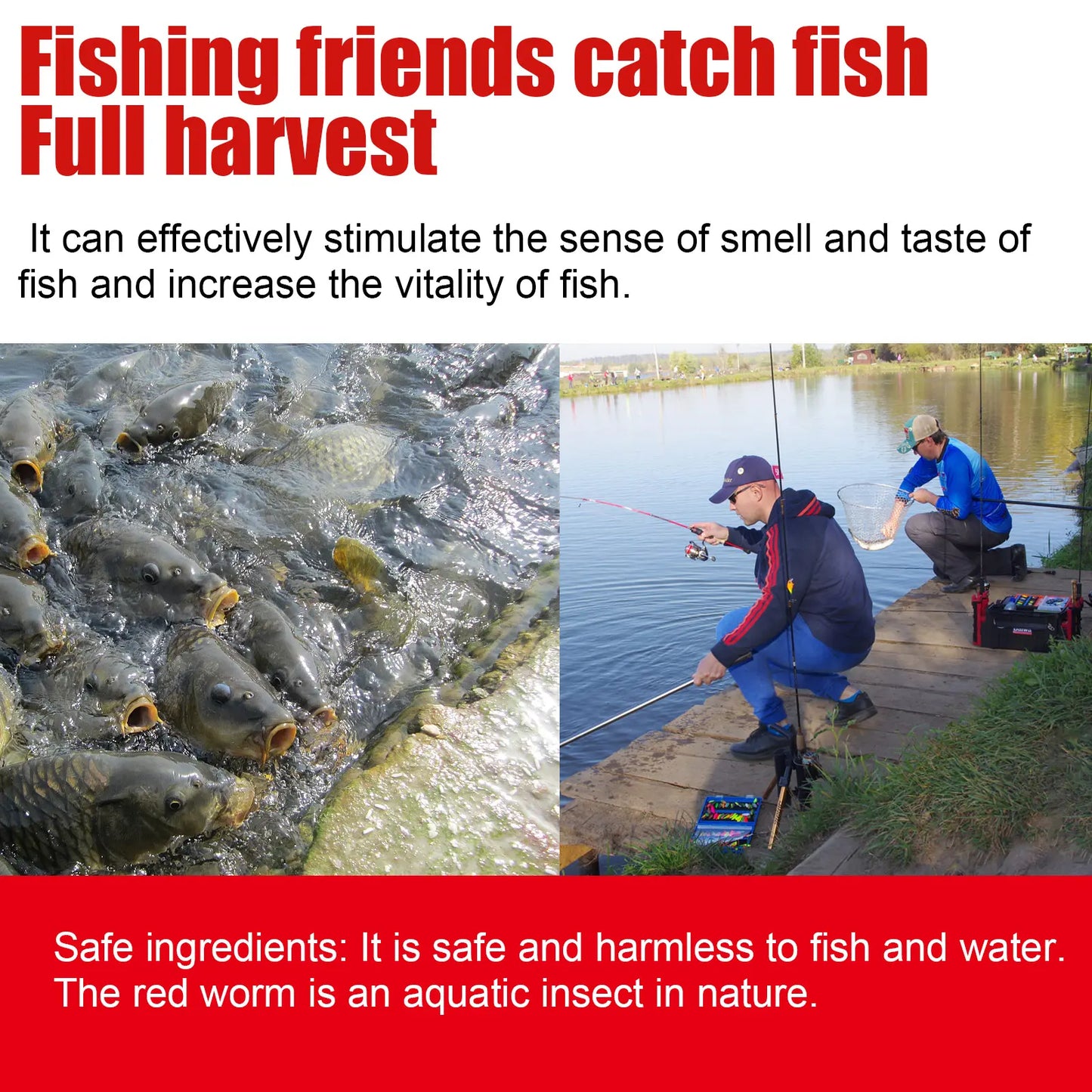 Bloodworm Fish Attractant, Concentrated Scent Bait Additive, Bite Stimulant Fishing Equipment for Bass, Trout