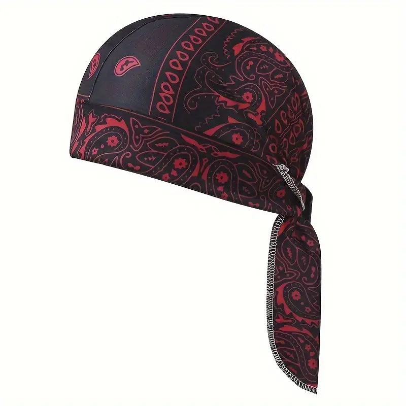 Paisley Pattern Durag Adjustable Head Wrap, Breathable Quick-Dry Helmet Liner