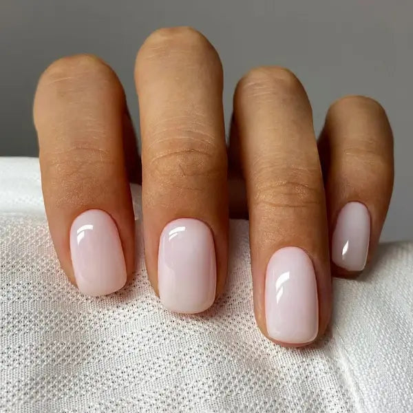 Salon-Quality Milky White Press-Ons: Extra Short Squoval Nails