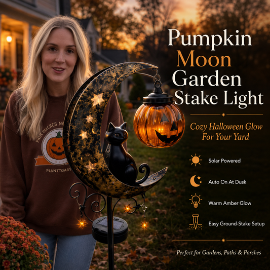 🎃 Halloween Early Bird Sale | Pumpkin Moon Garden Stake Light
