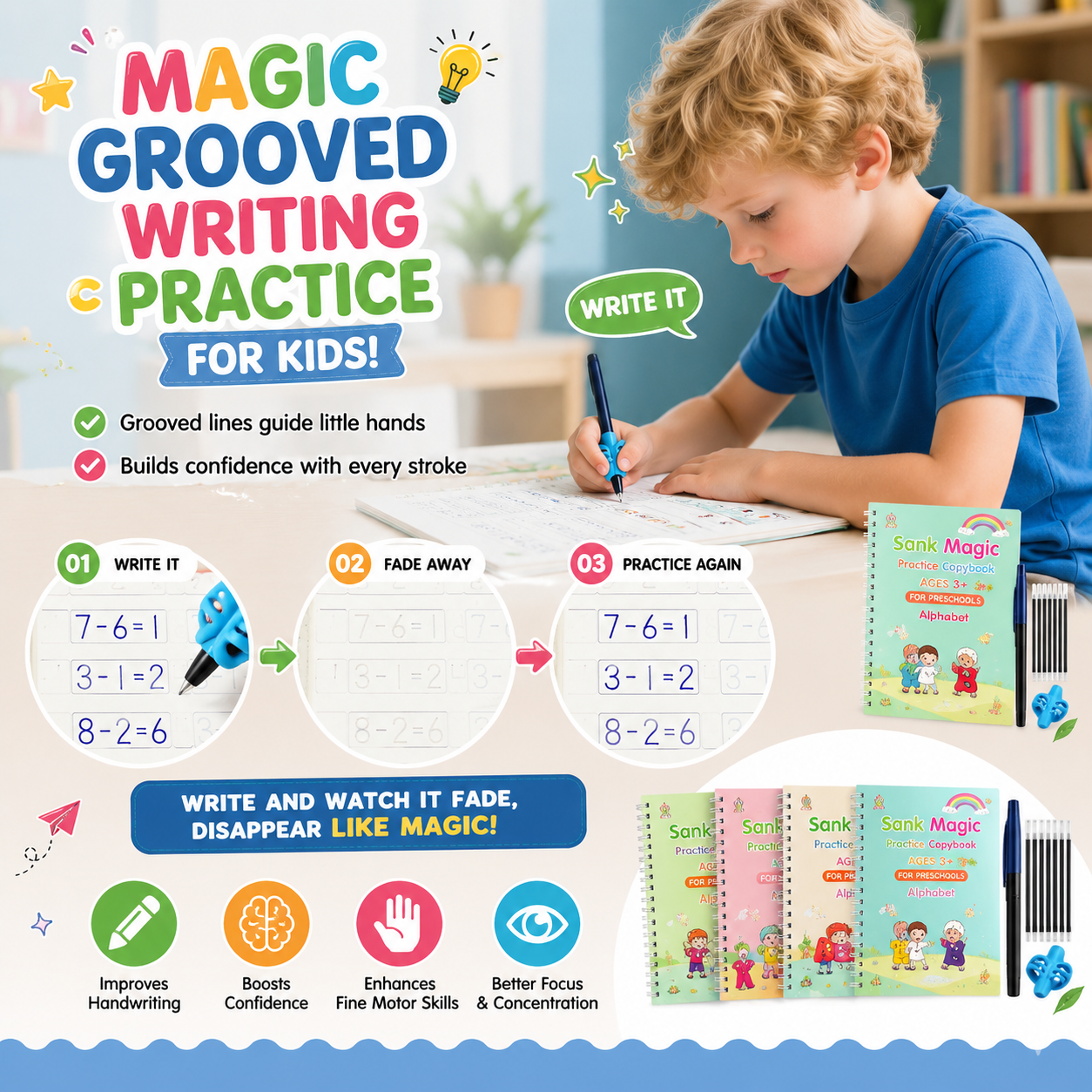 📚MagicBook | Kids Practice Copybook Set