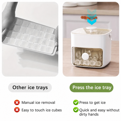 Ice Cube Maker, Ice Cubes Maker, Double Layer 50-ice Cube Maker with Easy Glide, Food-grade Plastic Storage Tray for Refrigerator, Kitchen Gadget, Utensils