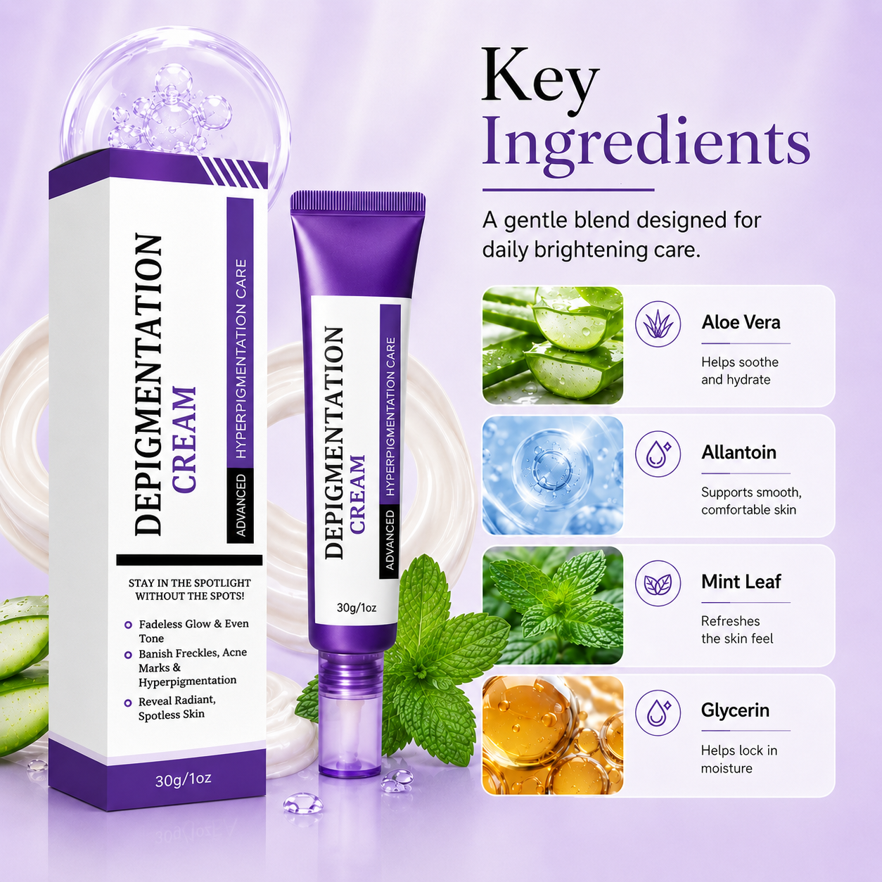 Dark Spot Corrector Cream for Face – Advanced Hyperpigmentation Care for Freckles, Sun Spots & Uneven Skin Tone