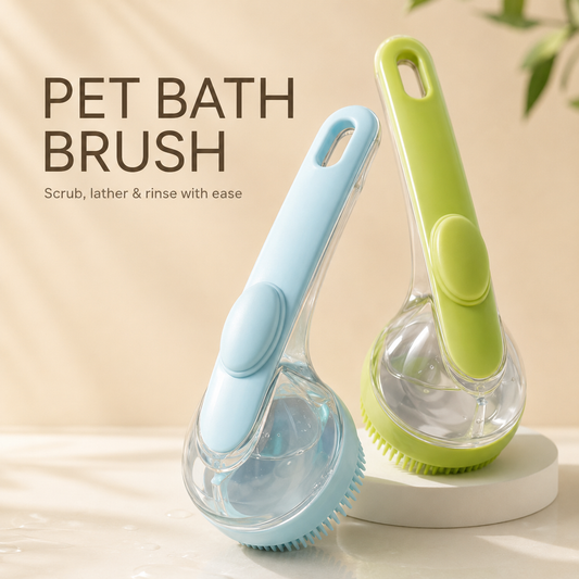 Pet Bath Brush with Shampoo Dispenser