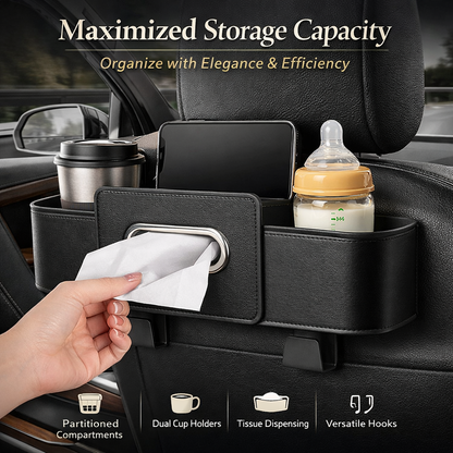 Car Backrest Storage Organizer with Hooks