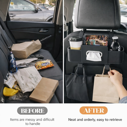 Car Backrest Storage Organizer with Hooks