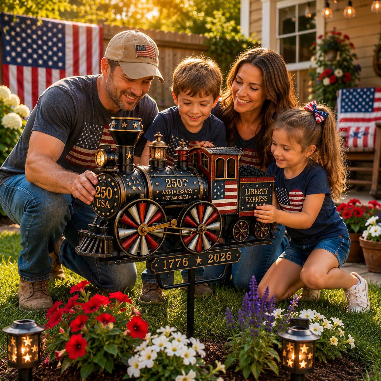 🔥🚂USA 250 “Liberty Express” Train Garden Wind Spinner ✈️