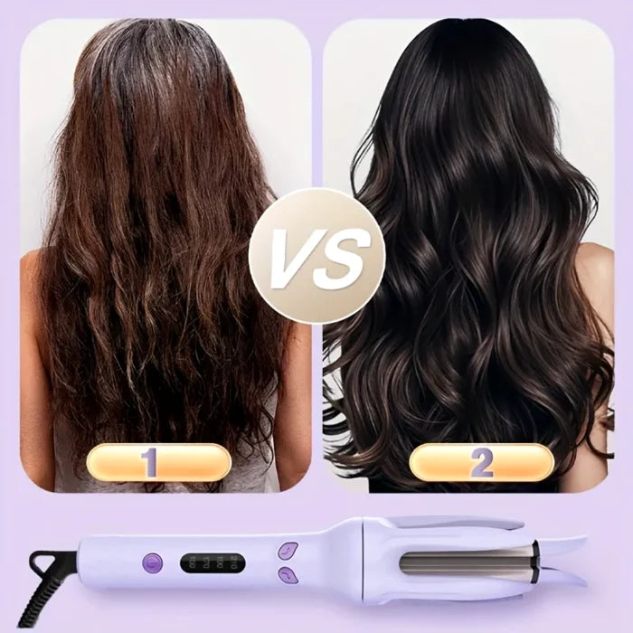 Auto Curling Iron, Ceramic Tourmaline Rotating Curler, 4 Temps, Anti-Scald