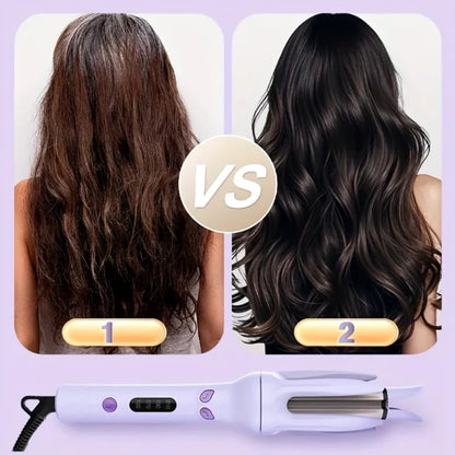 Auto Curling Iron, Ceramic Tourmaline Rotating Curler, 4 Temps, Anti-Scald