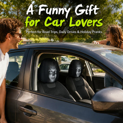 2Pcs Spooky Night Cartoon Universal Car Headrest Covers