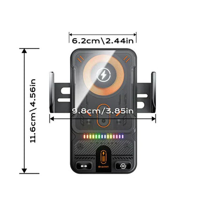📱Smart 2-in-1 Car Rotating Mobile Phone Holder & Wireless Charger⚡