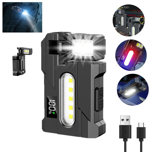 EDC Keychain Flashlight, USB-C Rechargeable, IPX5 Waterproof, 7 Lighting Modes