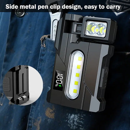 EDC Keychain Flashlight, USB-C Rechargeable, IPX5 Waterproof, 7 Lighting Modes