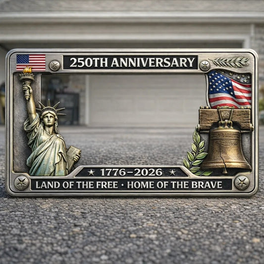 Patriotic Commemorative License Plate Frame for Vehicles