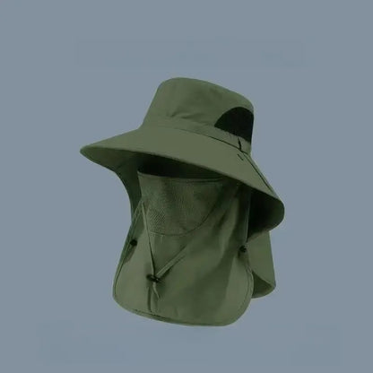 Wide Brim Sun Hat, Men's Safari Hat,  360° Sun Protection, UPF50+, Shade Hat, Insect Repellent, Mesh, Breathable, UV Protection
