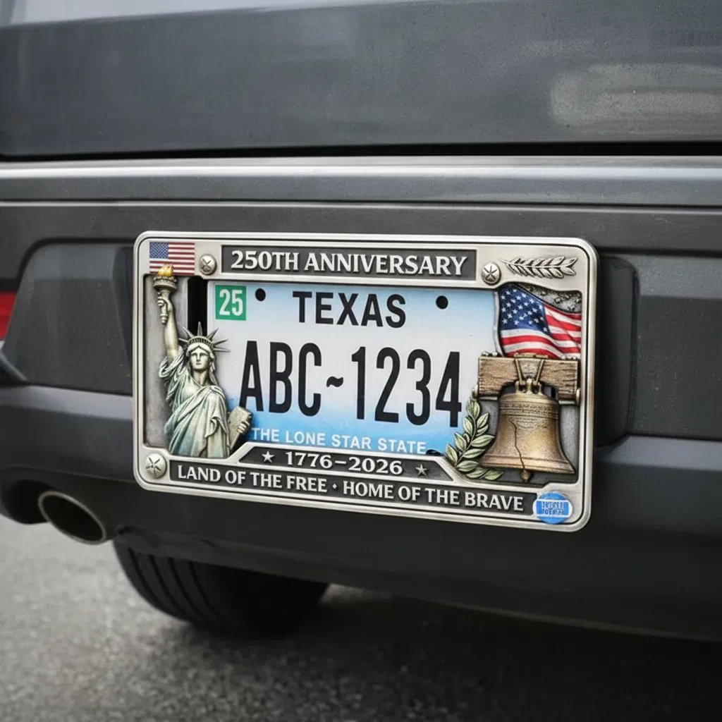 Patriotic Commemorative License Plate Frame for Vehicles