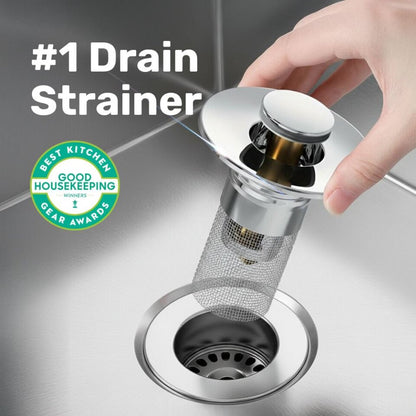 2-Pack Pop-Up Bathroom Sink Drain Stopper with Hair Catcher