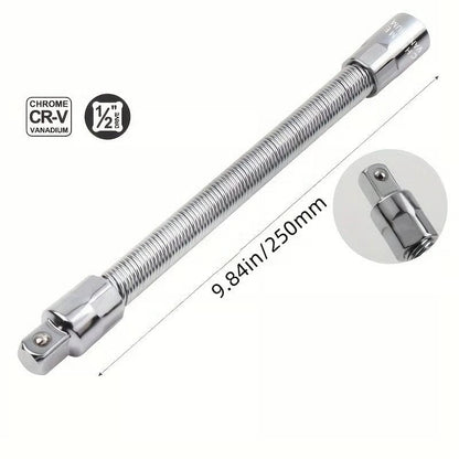 💖1/2-Inch Flexible Socket Extension Set – 35cm Bendable Ratchet Wrench Extenders for Tight Spaces