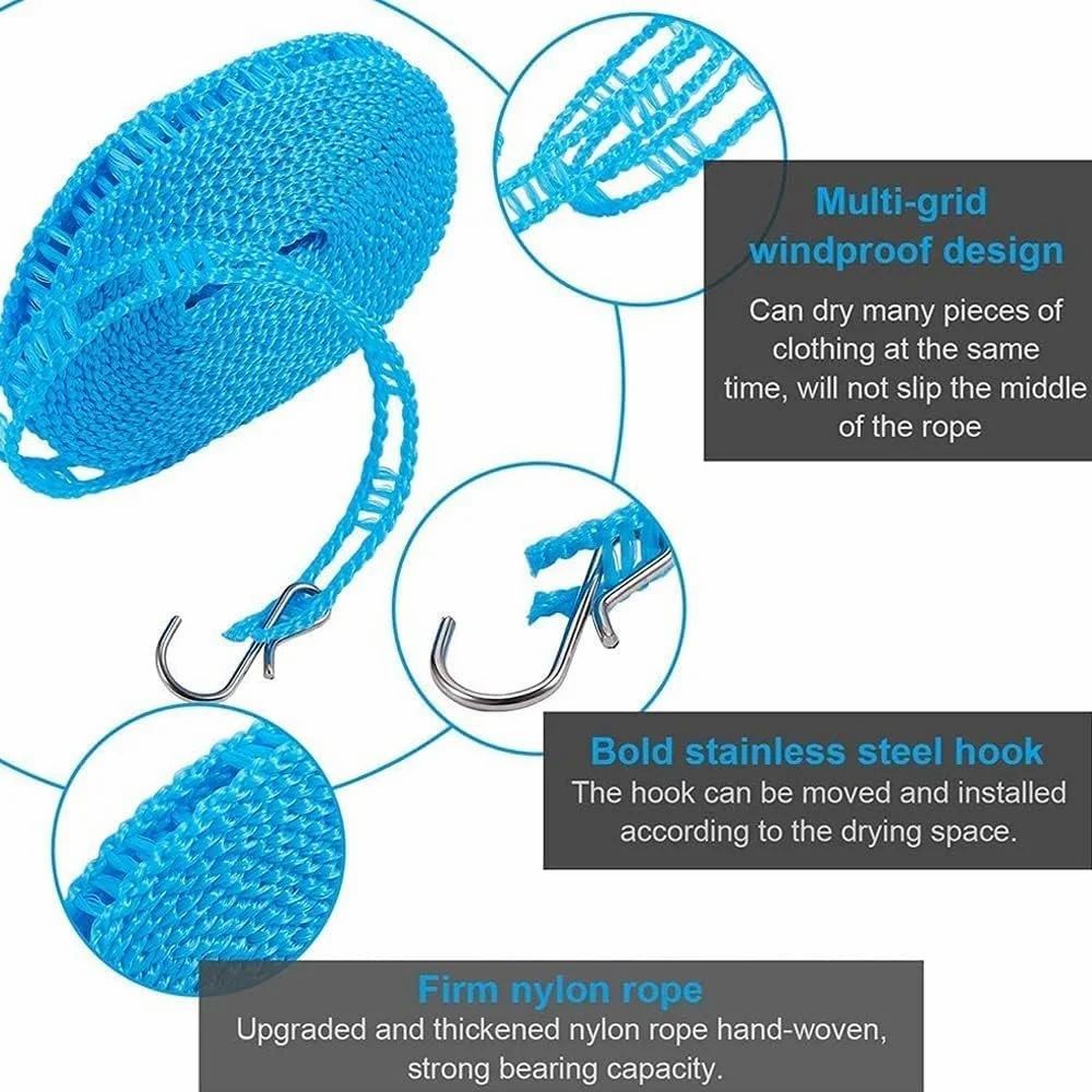 3-Pack Portable Travel Clotheslines – Wind-Resistant Laundry Lines for Indoor, Outdoor & Camping Use
