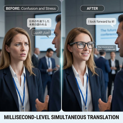 🕶️Wearable AI Translator & Voice Recorder – Multilingual Communication Assistant with Hands-Free Calls & Music Playback