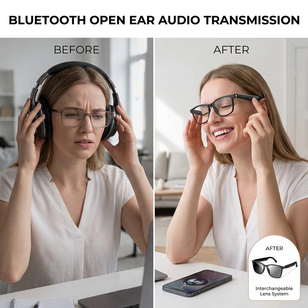 🕶️Wearable AI Translator & Voice Recorder – Multilingual Communication Assistant with Hands-Free Calls & Music Playback