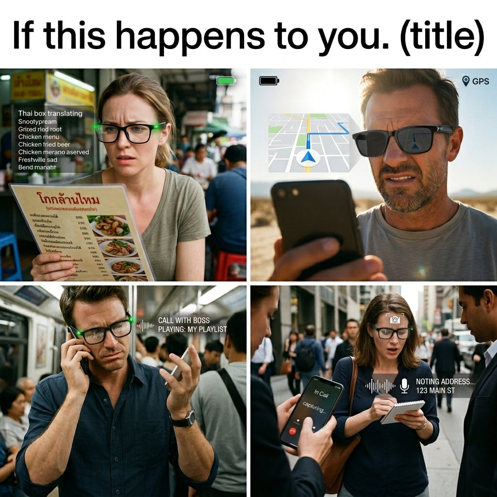 🕶️Wearable AI Translator & Voice Recorder – Multilingual Communication Assistant with Hands-Free Calls & Music Playback
