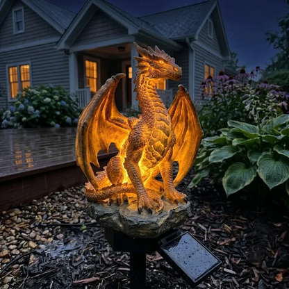 🐉Solar Dragon Garden Statue Light - Golden Ember Fantasy Outdoor Decor