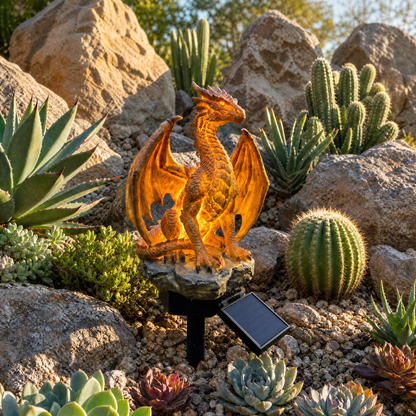 🐉Solar Dragon Garden Statue Light - Golden Ember Fantasy Outdoor Decor