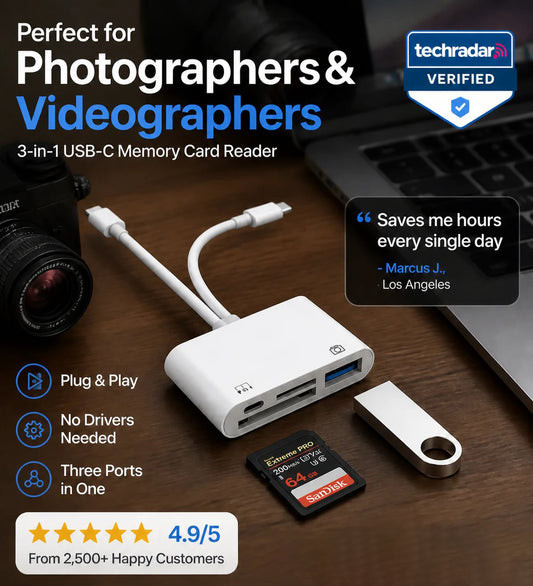 5-in-1 USB-C Memory Card Reader (Upgraded Version)