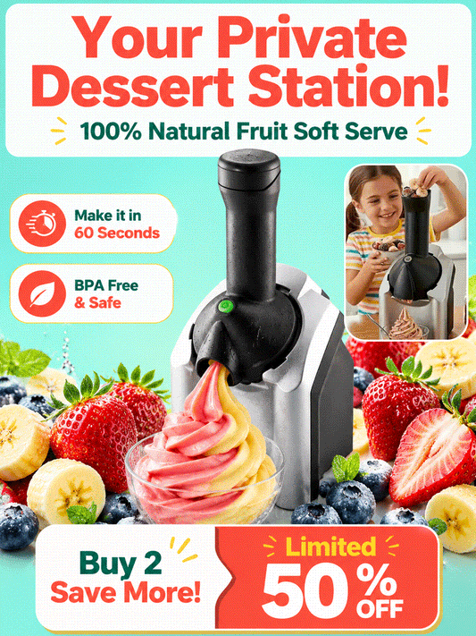 🍦100% Pure Fruit Ice Cream Maker - 60s Auto Dessert Machine