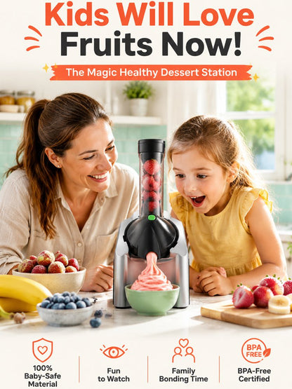 🍦100% Pure Fruit Ice Cream Maker - 60s Auto Dessert Machine