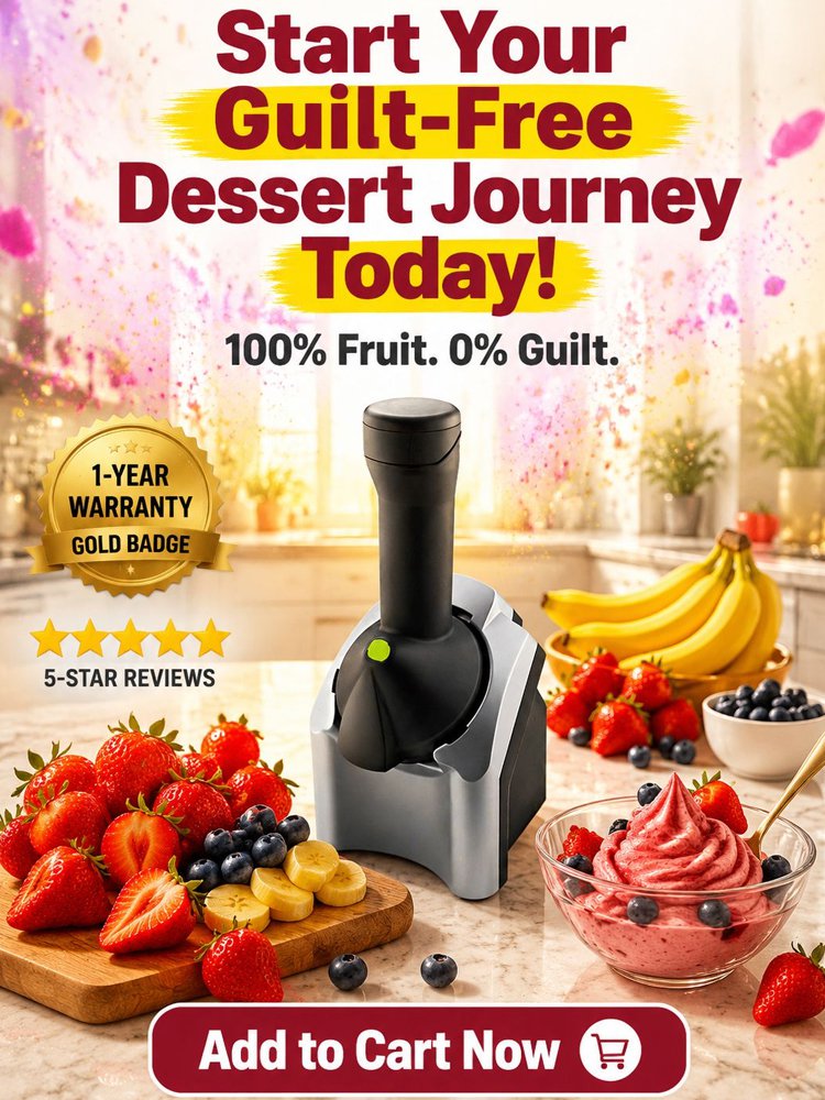 🍦100% Pure Fruit Ice Cream Maker - 60s Auto Dessert Machine