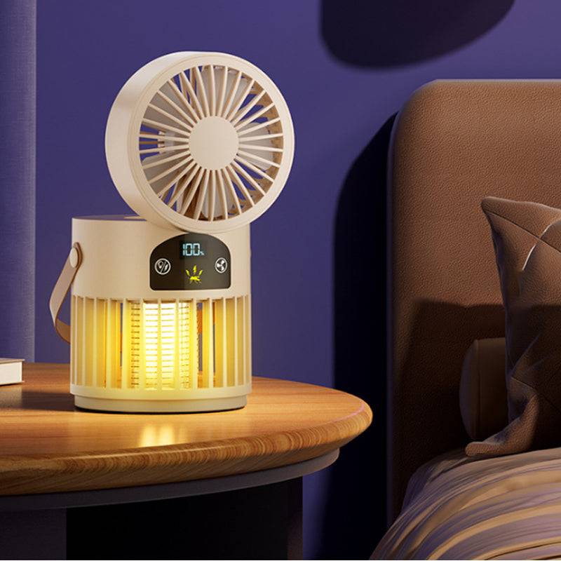 🔥Portable Rechargeable Fan with UV Bug Zapper Light