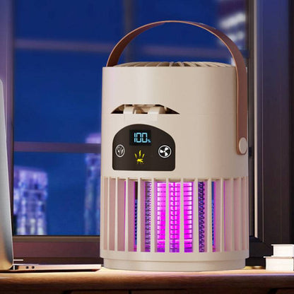 🔥Portable Rechargeable Fan with UV Bug Zapper Light