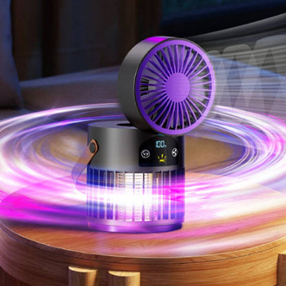 🔥Portable Rechargeable Fan with UV Bug Zapper Light