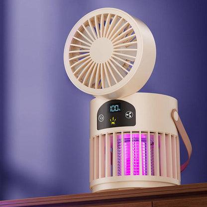 🔥Portable Rechargeable Fan with UV Bug Zapper Light