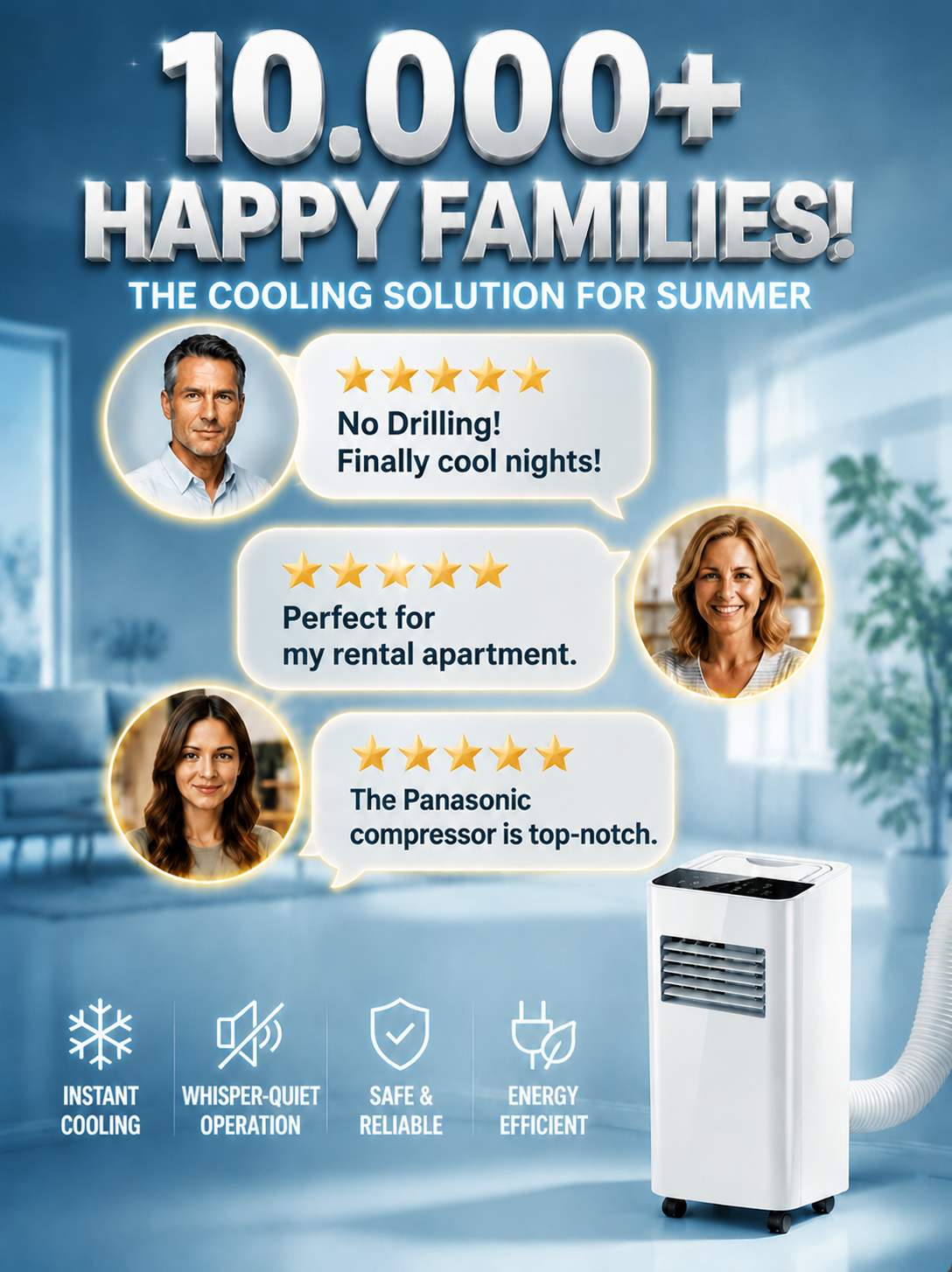 [Cools 16°C in 10s] 3-in-1 Portable Air Conditioner | No Drilling Required❄️