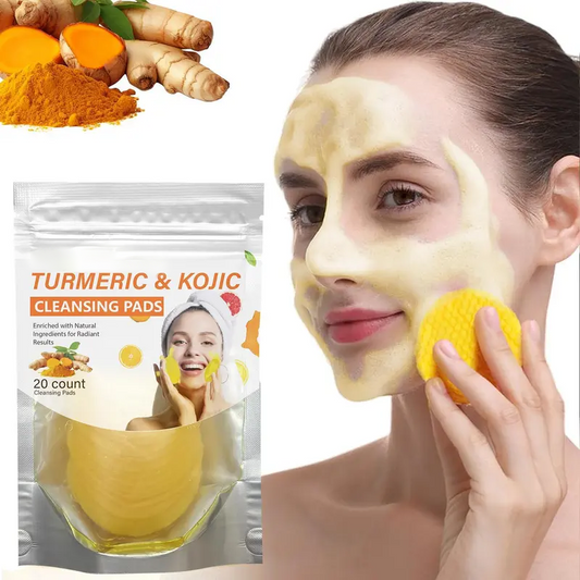 Turmeric & Kojic Acid Cleansing Pads,Gentle Deep Clean Soft Texture FacialSkincare Pads
