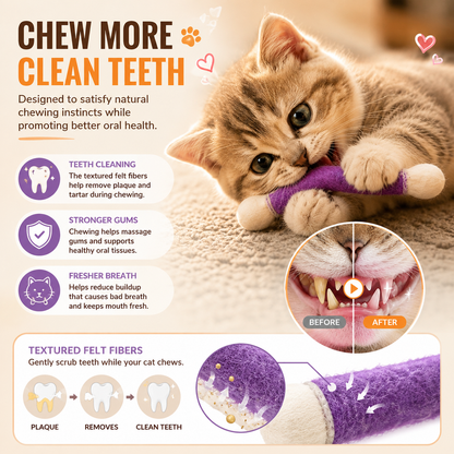 🐱Giant Cotton Swab Shaped Felt Cat Chew Toys