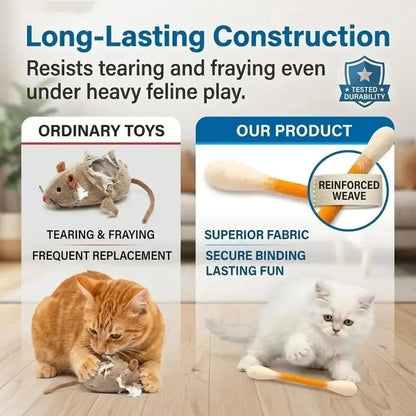 🐱Giant Cotton Swab Shaped Felt Cat Chew Toys