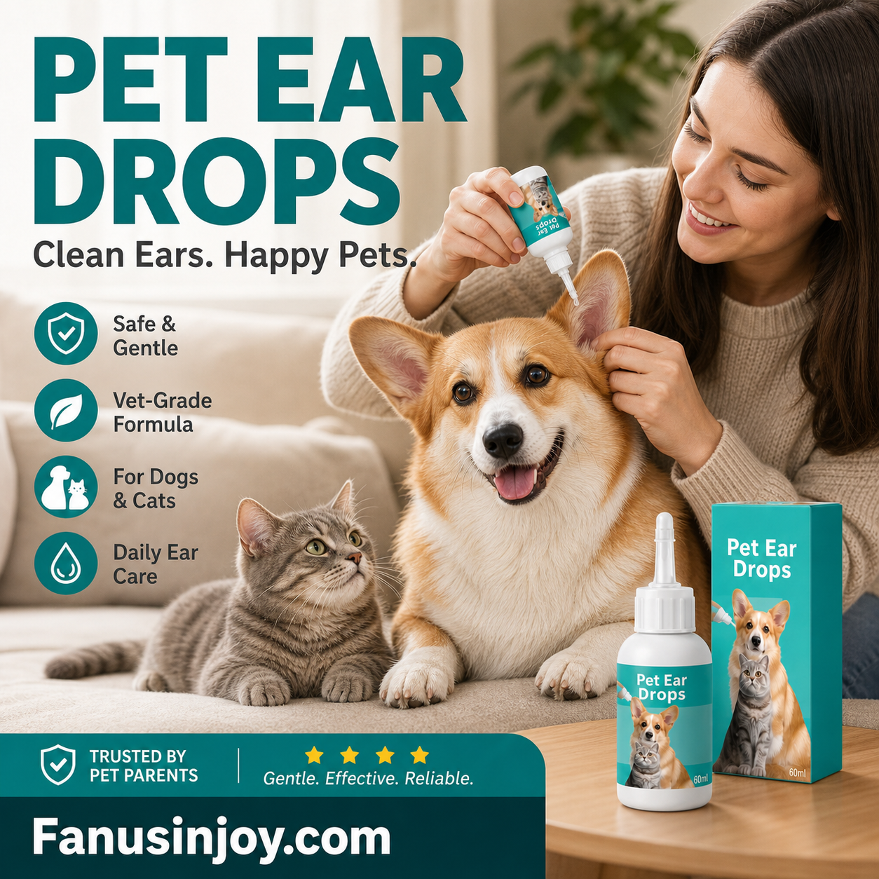 🐱🐶 Gentle Pet Ear Cleansing Drops—Say Goodbye to Outer Ear Canal Diseases