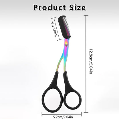 Eyebrow Trimmer Scissor, 2-in-1 Professional Eyebrow Scissor with Comb, Stainless Steel Precision Eyebrow Cutter