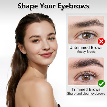 Eyebrow Trimmer Scissor, 2-in-1 Professional Eyebrow Scissor with Comb, Stainless Steel Precision Eyebrow Cutter