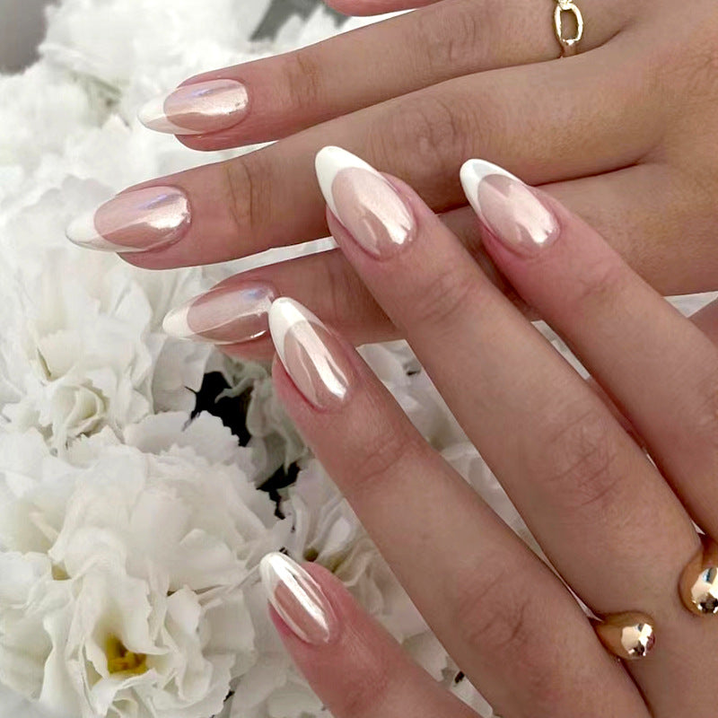 Salon-Quality Milky White Press-Ons: Extra Short Squoval Nails