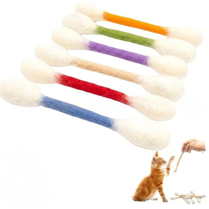 🐱Giant Cotton Swab Shaped Felt Cat Chew Toys